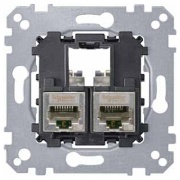 Компьютерная розетка 6 категории STP 2хRj45 Merten механизм