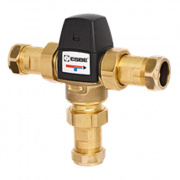 Клапан термостатический смесительный ESBE VTS523 - CPF28мм (компрессионное подключение, с переходником НР 1", Tmax. 110°C, точка переключения 50-75°C)