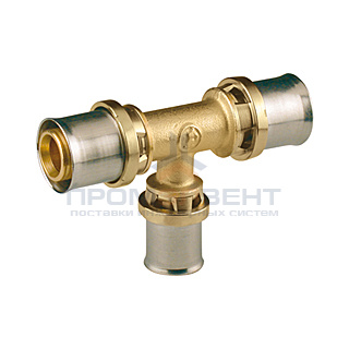 Тройник переходной Giacomini RM151 - 20x2.0 x 26x3.0 x 20x2.0 (прессовой, для металлопластик.труб)