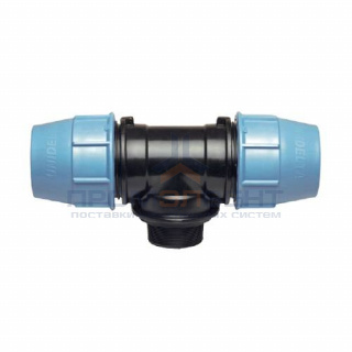 Тройник с переходом на наружную резьбу UNIDELTA 1010 - 75 x 2"1/2 (винтовой, для труб ПНД)