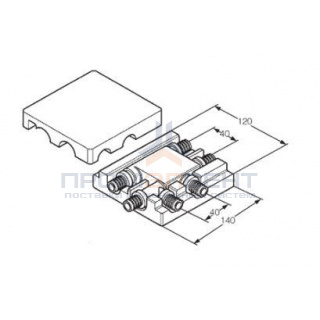 Крестовина двухтрубная REHAU - 16 x 16 x 16 (латунь, для труб из сшитого полиэтилена RAUTITAN)