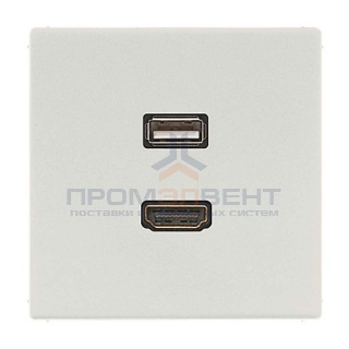 Розетка HDMI+USB Jung LS Светло-серый механизм+накладка
