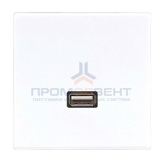Розетка USB-удлинитель 1 местная Jung LS Белый механизм+накладка